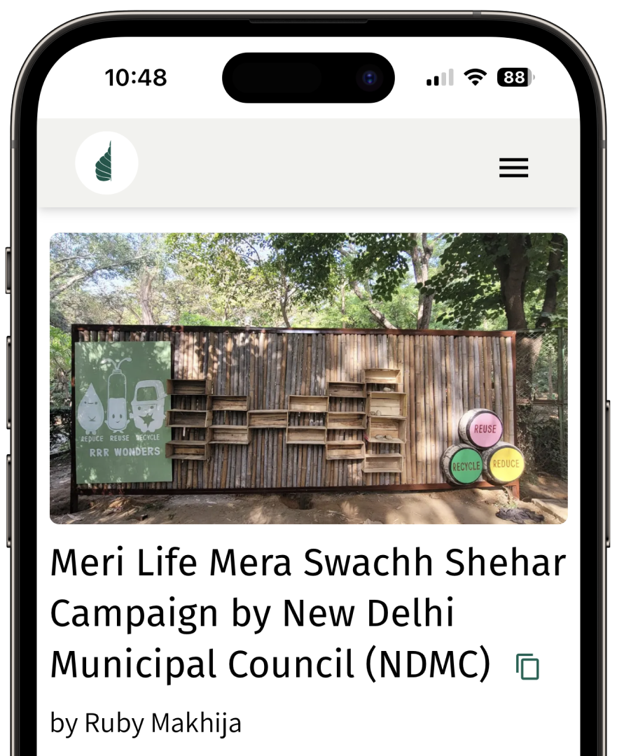 A mobile screenshot for meri life mera swachh sheher campaign - a project on Enveave